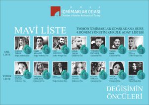 TMMOB İçmimarlar Odası Adana Şube 4. Olağan Genel Kurulunda Değişimin Öncüleri- Mavi Listenin Başkan Adayı Sultan Teker